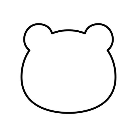 animal, bear head shape icon outline style. Teddy bear simple avatar character. Soft baby toy face logo for animal cat cartoon. Vector illustration. design on white background. EPS 10 Simple Avatar, Teddy Bear Outline, Bear Outline, Shape Icon, Face Outline, Animal Bear, Reggio Inspired, Cat Cartoon, Bear Head