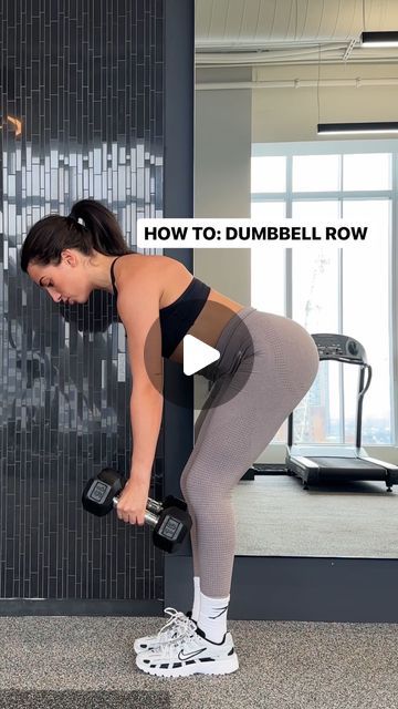 Gina Amin on Instagram: "HOW TO DUMBBELL ROW:   ✅ Hinge your hips back with a slight bend in the knee  ✅ Maintain a straight back  ✅ Row towards your HIPS not your upper back  ✅ Squeeze your elbows together at the top and always keep your arms close to your body  ✅ Bring the dumbbells down slowly   Let me know if you found this helpful !!" Dumbbell Row Exercise, Dumbell Rows Workout, Back Exercises Women Dumbbells, Rows With Dumbbells, Back Rows Exercise, Dumbbell Back Row, Back Rows Exercise Dumbbell, Bent Over Rows With Dumbbells, Rows Workout