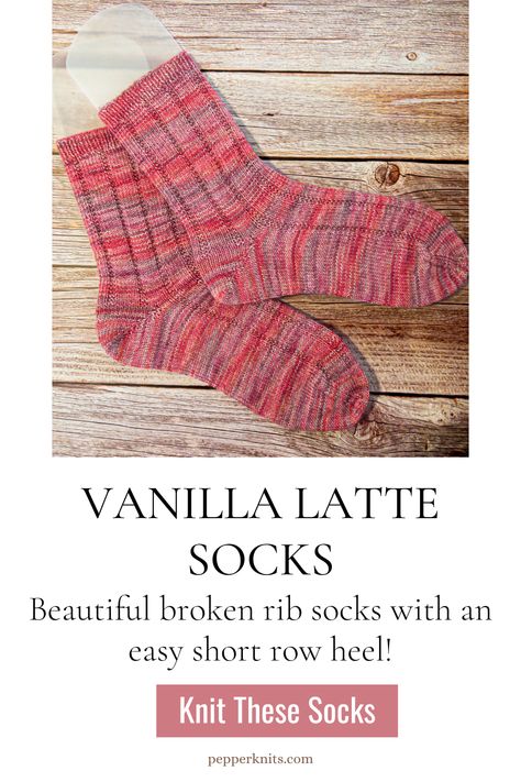 This classic sock pattern has been unpublished, but here's how you can knit Vanilla Latte Socks anyway! Knit Flat Socks, Handknit Socks Free Pattern, Dk Sock Pattern Free Knitting, Vanilla Sock Pattern Knitting, Simple Sock Knitting Pattern, Vanilla Socks Free Pattern, Free Sock Patterns Knit, Free Sock Pattern, Sock Patterns Knitting Free