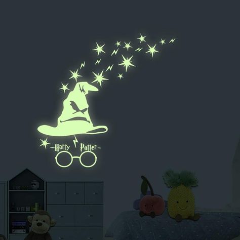 Glow in The Dark Stars Harry Potter Peel and Wall Decals https://buff.ly/2IkFxCe Bedroom Wall Ceiling, Harry Potter Wall Stickers, Toddler Bedroom Wall, Stickers Harry Potter, Dark Nursery, Boys Wall Stickers, Glow In The Dark Stars, Toilet Decoration, Harry Potter Room Decor