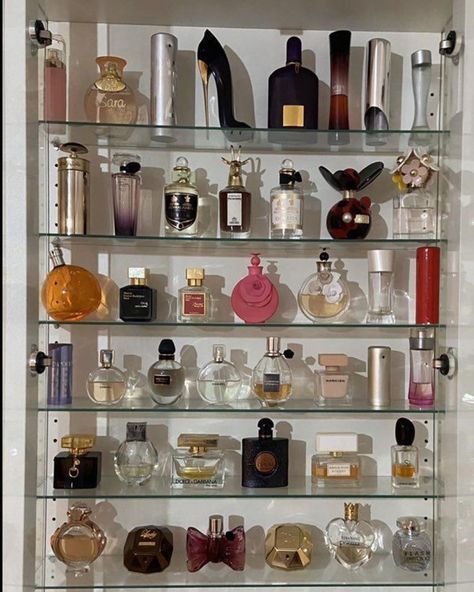 Fragrance De Flor on Instagram: “unboxing Maison Margiela’s At the Barber Shop #unboxing #fragrance #fragrancelover #fragrancereview #voiceover #fragranceformen” Collection Display Shelves, Casa Aesthetic, Perfume Collection Display, Profumo Victoria Secret, Koleksi Parfum, Future Bedroom Ideas, Furniture Store Design, Perfume Organizer, Perfume Aesthetic