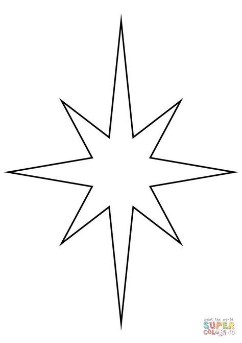 Christmas Star Silhouette, Christmas Star Coloring Pages, Christmas Star Template Free Printable, Christmas Star Printable, Printable Stars Free, Star Coloring Pages Free Printable, Star Template Printable, Stars Images, Star Printable