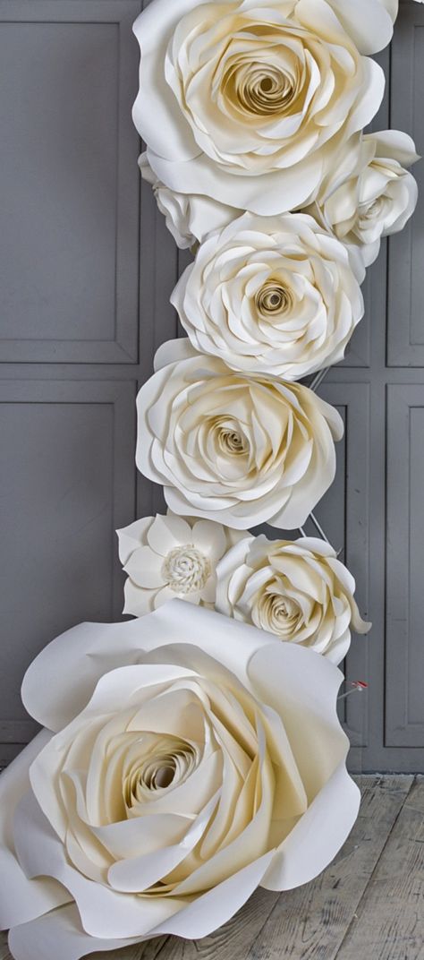 Paper flower backdrop diy