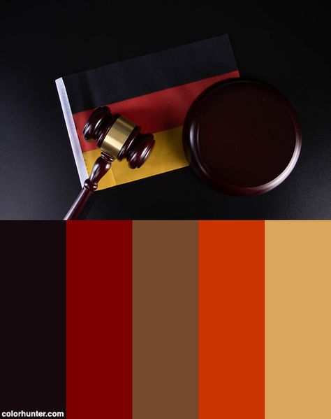 Wooden Judge Gavel And Flag Of Germany Color Scheme from colorhunter.com German Color Palette, Flag Of Germany, Feed Layout, Study German, Instagram Feed Layout, Coffee Brand, German Style, Germany Flag, German Flag