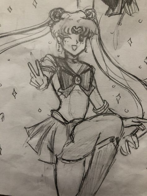 Sailor Moon Art Drawing, Sailor Moon Flash Art, Salior Moon Drawings, Sailor Moon Sketch, Sailor Moon Drawing, Sailor Moon Drawing Sketches, Sailor Moon Line Art, Sailor Moon Sketch Pencil, Moon Sketch