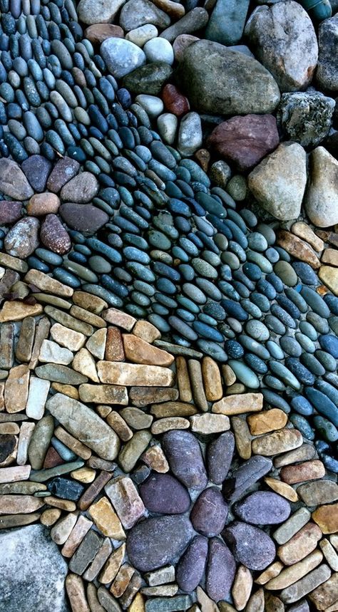 Winding Path Custom Stone Masonry Greenhouse Floor, Mosaic Walkway, Garden Mosaics, Zen Rock Garden, Winding Path, Mosaic Rocks, Rock Garden Design, Rock Gardens, Stone Masonry