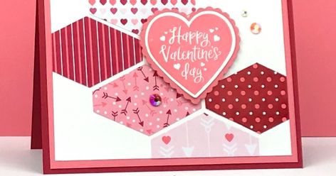 I was inspired by a swap card from BJ Peters. I loved the way she used the Tailored Tag Punch to tile designer paper across her card. I cre... Stampin Up Valentine Cards, Valentine Love Cards, Valentine Cards Handmade, Designer Paper, Wedding Anniversary Cards, Punch Cards, St Valentin, Stamping Up Cards, Valentine Card