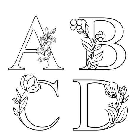 Download top free fonts for logos & branding! Best brush, script, & handwritten styles for commercial use. Click now! 😀😘😋 Floral Calligraphy Alphabet, Letter A Painting Ideas, Letters With Flowers Fonts, A Letter Embroidery Design, Letters With Flowers Drawing, Letter T With Flowers, Embroidery Alphabet Letters Design, Alphabet Flower Letters, Letter Fonts Alphabet