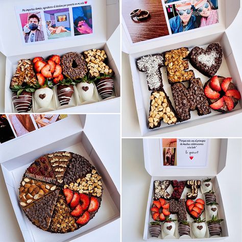 Brownie Valentine Ideas, Brownies Decoration Ideas, Brownies Birthday Cake Ideas, Brownie Boxes, Brownies Decorados, Decorated Brownies, Bake Sale Packaging, Homemade Foods, Restaurant Poster