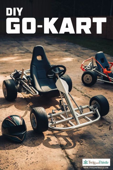 Discover simple go-kart frame plans that you can build yourself. Enjoy the thrill of driving a homemade go-kart. #DIYGoKart #FramePlans #HomeProjects #OutdoorFun #Crafting Racing Go Kart Frame, 2 Seater Go Kart, Fast Go Karts, Custom Go Karts, Vintage Go Karts, Go Kart Engines, Go Kart Designs, Go Kart Frame Plans, Build A Go Kart