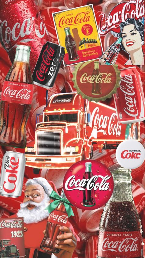 #cocacola #dietcoke #drinks #fizzy #popular #moodboard #collage Coke Cola Aesthetic, Coca Cola Pictures, Coke Aesthetic, Cola Wallpaper, Coca Cola Wallpaper, Cola Wars, Christmas Story Movie, 80s Pop Culture, Trippy Iphone Wallpaper