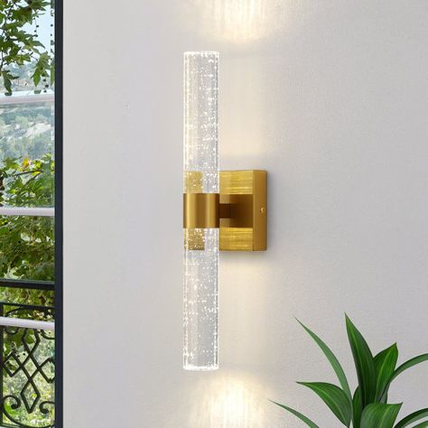 Everly Quinn Emis Bubble Crystal LED Wallchiere | Wayfair Bathroom Lights Over Mirror, Gold Sconces, Crystal Bathroom, Light Fixtures Bathroom Vanity, Crystal Wall Lighting, Crystal Wall Sconces, Indoor Wall Sconces, Bathroom Light, Crystal Wall