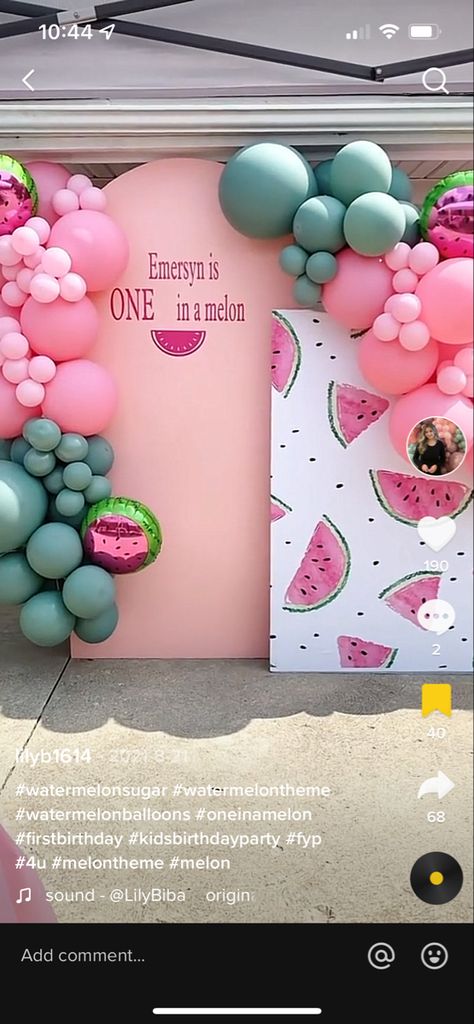 One In A Melon Backdrop Ideas, One In A Melon First Birthday Backdrop, One In A Melon First Birthday Photoshoot, One In A Melon Decorations, One In A Melon Backdrop, One In A Melon First Birthday, Watermelon Themed First Birthday, Watermelon Themed Birthday Party, Watermelon Birthday Party Theme