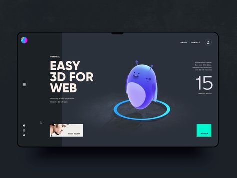 3D Interaction for web with Spline 3d Design Website, 3d Interactive Web Design, Futuristic Web Design, 3d Website Design, Spline 3d, 3d Website, Dashboard Design Template, Unique Website Design, Web Development Programming