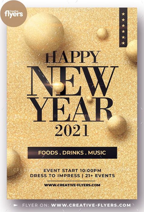 New Year Flyer PSD Happy New Year Flyer Design, Happy New Year Template Design, New Year Flyer Design, New Year Graphic Design, New Year Poster Design, Dance Poster Design, Elegant Invitation Design, Nye 2024, Elegant Flyer