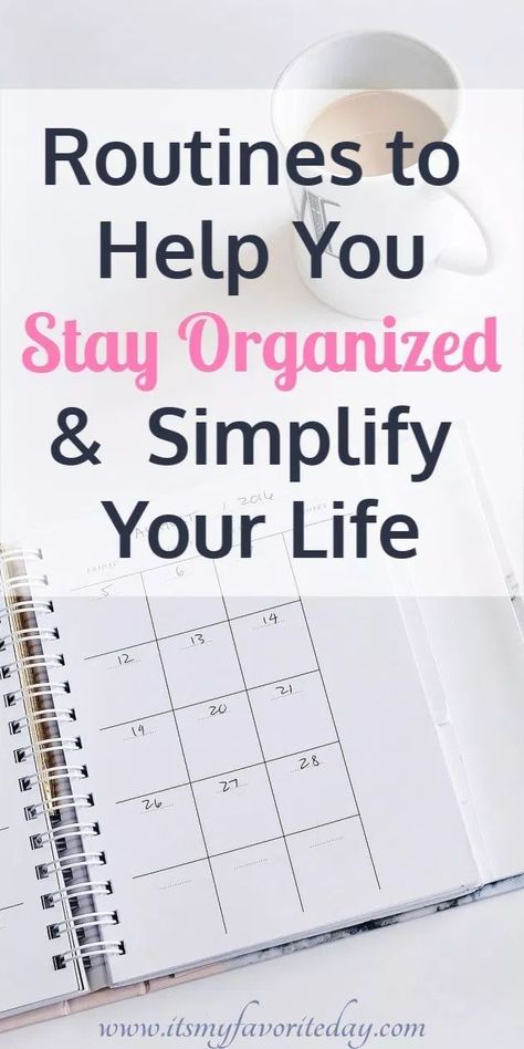 Do you feel like you have more going on then you can handle. It doesn't have to be that way. These easy routines will help you stay organized and simplify your life. #organizeyourlife #getorganized #simplifyyourlife How To Be More Organized, Simplifying Life, A Notebook, Simplify Your Life, Get Your Life, Time Management Tips, Organize Your Life, Planner Organization, Life Organization