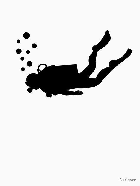 "Scuba diver bubbles" T-shirt by Designzz | Redbubble Scuba Diver Tattoo, Sea Tattoo Sleeve, Scuba Diving Tattoo, Tattoo Stencil Designs, Diver Tattoo, Trident Tattoo, Dove Tattoos, Sea Drawing, School Murals