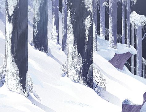 trees forest winter snow landscape concept art illustration Landscape Concept Art, Snow Illustration, Forest Drawing, Snow Forest, Concept Art Tutorial, Fairy Forest, Winter Illustration, Trees Forest, Snowy Forest