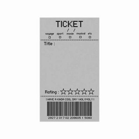 Ticket Sticker Aesthetic, Reciept Png, Cute Presentation Ideas, Ticket Png, Ticket Sticker, Graphic Design Cards, Scrapbook Printing, Receipt Template, Ticket Template