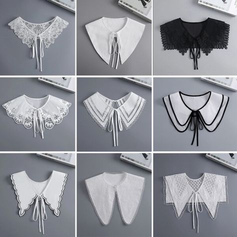 US $2.26 27％ Off | New 2023 Sweet Doll Lapel Fake Collar for Women Shirt False Collar Shawl Wrap Removable Detachable Embroidered Collar Detachable Collars For Women, Collar Shirt Pattern Sewing, Detachable Fashion Accessories, Women Collar Designs, Shirt Collar Design Women, Fancy Collar Designs, Dicky Collar Outfits, Fake Collar Diy Pattern, Diy Collars For Women