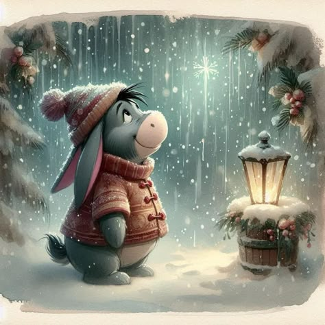 Eeyore Images, Eeyore Pictures, Pooh Pictures, Winnie The Pooh Pictures, Winnie The Pooh Christmas, Winnie The Pooh Friends, Pooh And Friends, Halloween And Christmas, Christmas Cartoons