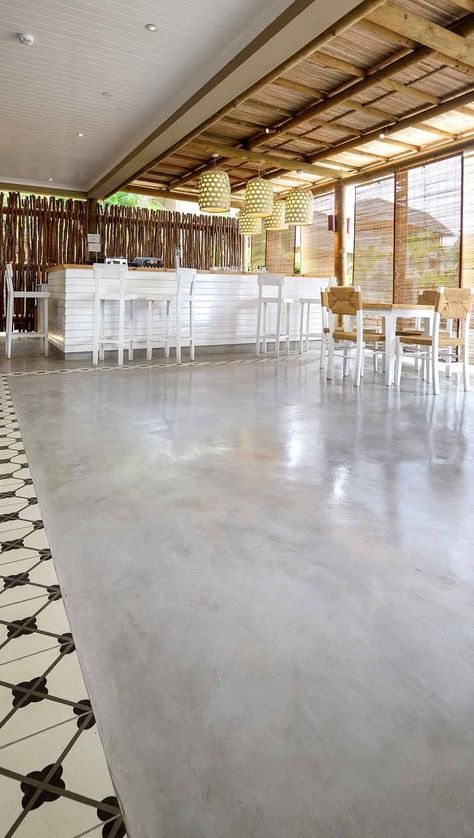 Concrete And Tile Floor, Cement Flooring In House, Industrial Flooring Ideas, Cretecote Floors, Cement Floor Ideas, Cement Floors In House, Cemcrete Floors, Floor Screeding, Grey Floors