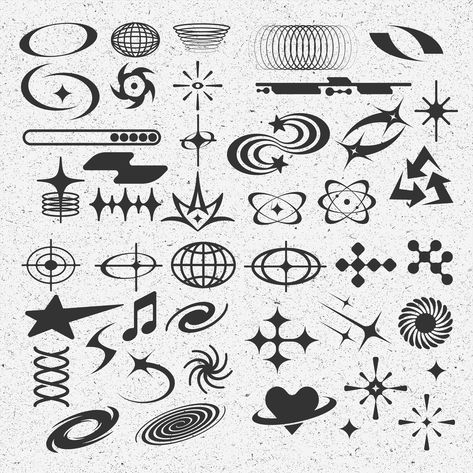 Upcycling, Y2k Drawing Doodles, Simple Y2k Tattoo Ideas, Cute Y2k Doodles, Y2k Graphic Design Elements, Small Y2k Drawings, Y2k Small Drawings, Yk2 Symbols, Easy Shapes To Draw