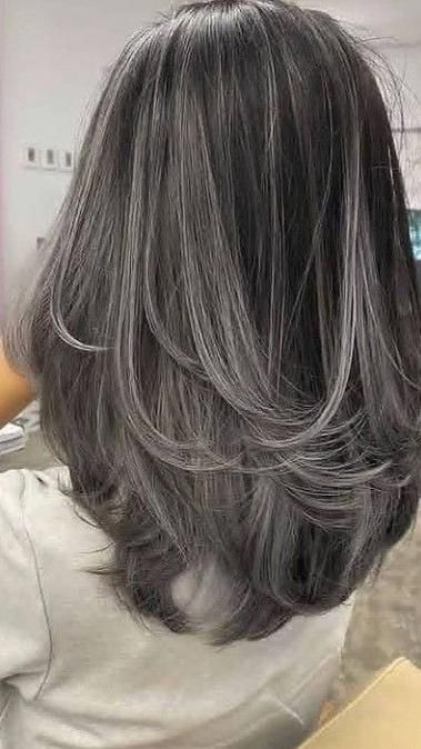 hair style in 2022 | Gaya rambut, Gaya rambut lurus, Warna rambut Visual Portfolio, Ash Gray Hair Color, Cold Hair, Ash Hair Color, Hair Color Streaks, Gray Hair Highlights, Shot Hair Styles, Haircuts For Medium Hair, Haircuts Straight Hair