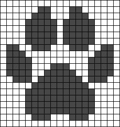 Alpha pattern #95038 | BraceletBook Alpha Patterns Crochet Dog, Paw Print Alpha Pattern, Monochrome Alpha Pattern, 20x20 Alpha Pattern, Alpha Bead Pattern, Simple Pixel Grid Crochet, Small Grid Pattern Crochet, Crochet Pixle Grids, Small Crochet Alpha Patterns