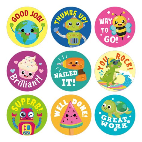 Sticker Collection Book, Baby Handprint Crafts, Kids Punch, Classroom Motivation, Positive Actions, First Birthday Posters, Teachers Classroom, Milestone Stickers, Stickers For Kids