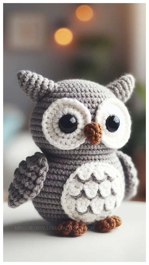 Crochet Owl Free Amigurumi Pattern Crochet Owls Free Patterns, Free Crochet Owl Patterns, Free Owl Crochet Patterns, Crochet Owl Pattern Free, Owl Amigurumi Free Pattern, Andy Pandy, Owl Crochet Pattern Free, Amigurumi Birds, Amigurumi Owl