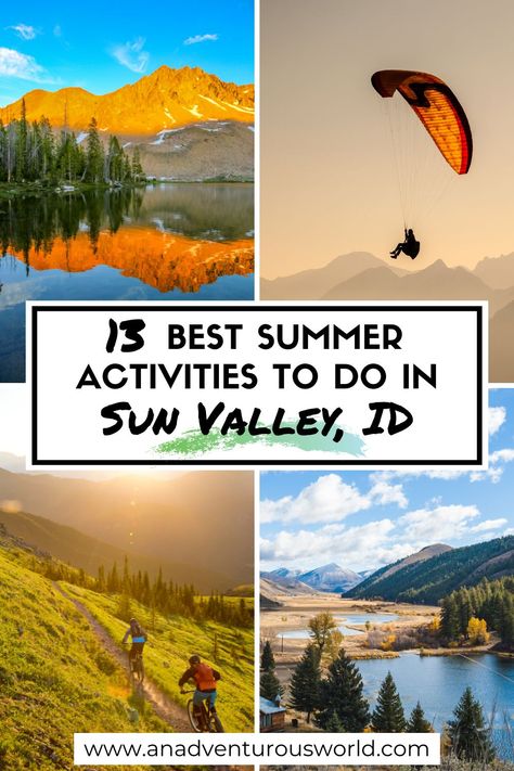 From hiking to horseback riding to fly fishing, visiting Sun Valley in the summer season is the perfect time to enjoy this Idaho mountain town! #sunvalley #sunvalleyinsummer #thingstodoinsunvalleyinsummer #bestthingstodoinsunvalleyinsummer #placestovisitinsunvalleyinsummer #whattodoinsunvalleyinsummer #sunvalleyguide #sunvalleyitinerary #idaho #usa Idaho Summer, Island Park Idaho Things To Do In, Things To Do In Sun Valley Idaho Summer, Sun Valley Idaho Winter, Sunvalley Idaho, Explore Idaho, Sun Valley Idaho, Sun Valley, Lake Park