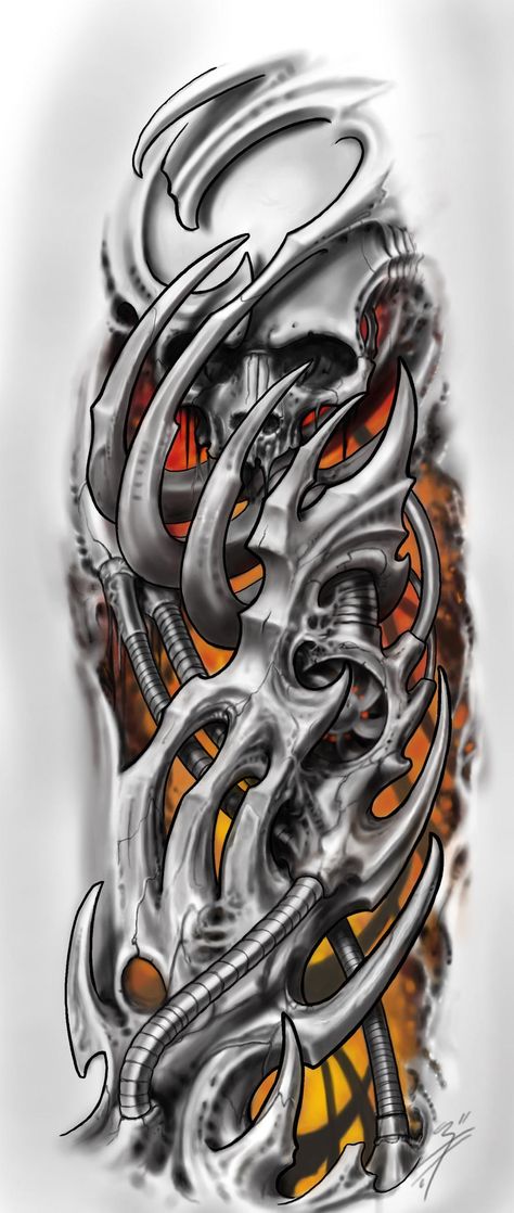 Bio Mechanical Tattoo, Biomech Tattoo, Biomechanical Tattoo Design, Bio Mechanical, Robot Tattoo, Bio Organic Tattoo, Evil Skull Tattoo, Mechanic Tattoo, Organic Tattoo