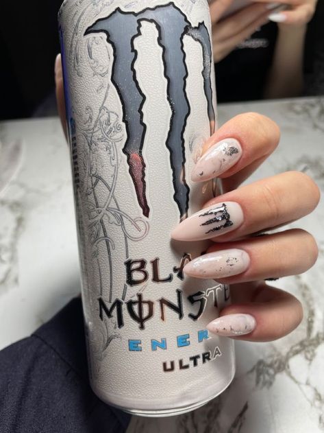 Monster Energy Nails, Black Monster Energy, High Nails, Monster High Nails, Monster Drink, Monster Nails, Black Monster, Violet Nails, Monster Wall