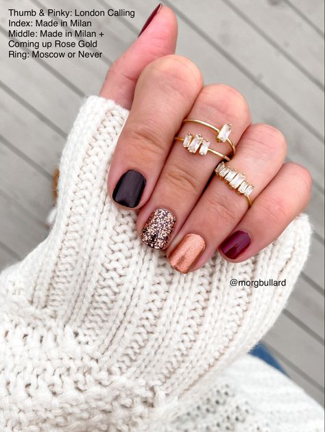 Nails Holiday, Nail Color Combos, Fall Gel Nails, Cute Gel Nails, Fall Nail Colors, London Calling, Dipped Nails, Color Street Nails, Fall Nail Designs