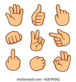 Cartoon hands set. Different gestures: pointing, attention, fist, thumbs up. Isolated vector illustration. Hand Gesture Drawing, Finger Cartoon, Cartoon Hands, How To Draw Fingers, Anime Hands, Hand Gestures, Pointing Hand, Hand Drawing Reference, Hand Reference