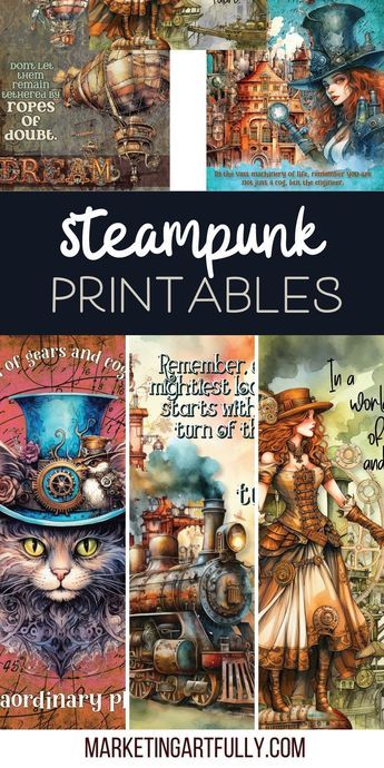 Steam Punk Mixed Media Art, Printable Art Journal Images, Steam Punk Junk Journal, Scrapbook Art Collage, Steampunk Printables Free Steam Punk, Steampunk Classroom Theme, Steampunk Junk Journal Pages, Steampunk Ephemera Free Printables, Steampunk Images Free Printable