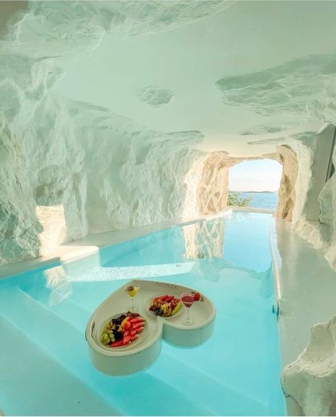 Cave Pool, Cavo Tagoo Mykonos, Greece Honeymoon, Dream Vacations Destinations, Beautiful Vacations, Dream Pools, Mykonos Greece, Dream Travel Destinations, Vacation Places