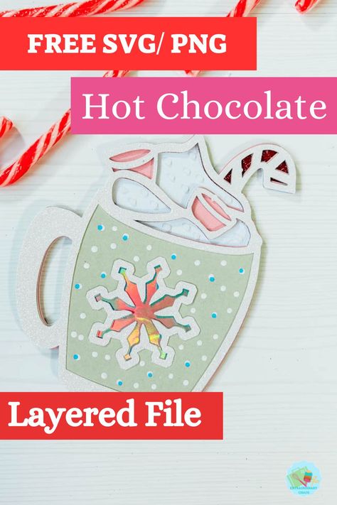 Free Hot Chocolate Mug SVG For Cricut and Silhouette ⋆ Extraordinary Chaos Hot Chocolate Mug Template Free Printable, Free Christmas Svg Files For Cricut, Cocoa Mug Svg, Cricut Designs Free, Svg Free Files For Cricut, Coco Bar, Hot Chocolate In A Jar, Free Christmas Svg, Cricut Svg Files Free