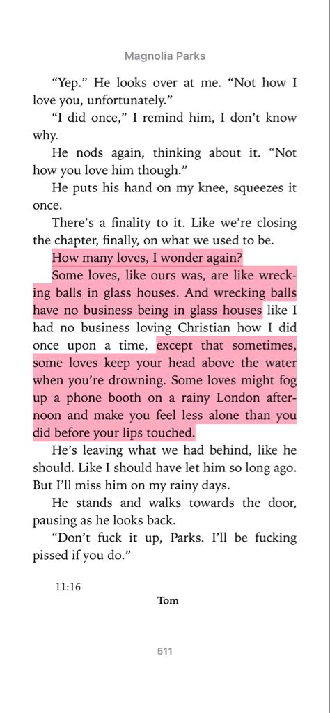 a quote i love from magnolia parks by jessa hastings / book recommendations popular books favorite books magnolia parks universe quotes daisy haites books ideas book aesthetic reading vibes book annotations booknerd bookworm annotating summer reads Magnolia Parks And Bj Ballentine, Magnolia Parks Annotations, Magnolia Parks Daisy Haites, Magnolia Parks Book Quotes, The Long Way Home Magnolia Parks, Magnolia Parks Book, Magnolia Parks Universe, Reading Vibes, Park Quotes