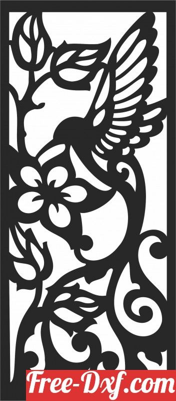 hummingbird flower panel KqMas High quality free Dxf files, Svg, Cdr and Ai Ready to cut for laser Cnc plasma and Download Instantly Doors, Wall decor, Panels, Floral, Birds, Flowers, Pattern, Partition, Hummingbird Flower Panel, Motifs Design, Cnc Art, Bird And Flower, Hummingbird Flowers, Paper Cut Design, Flower Panels, Flower Motifs, Laser Art