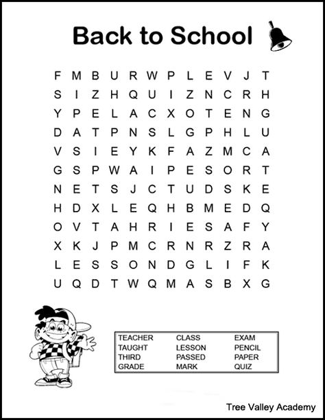 Back to school word search for kids. A fun way for kids to work on spelling of back to school themed words. There are free printable word searches for kids at a grade 2, 3 & 4 spelling level. #wordsearch #wordsearchforkids #wordsearchprintable #elementary #freeprintable #backtoschool #wordsearchanswers #wordsearchpdf #grade3 #homeschool #backtoschool elementary #backtoschoolactivities #backtoschool3rdgrade #3rdgradebacktoschool #treevalleyacademy Grade 3 Word Search, Esol Worksheets, Back To School Word Search, Word Search Puzzles For Kids, School Word Search, Holiday Word Search, Word Puzzles For Kids, Word Search For Kids, Kids Word Search