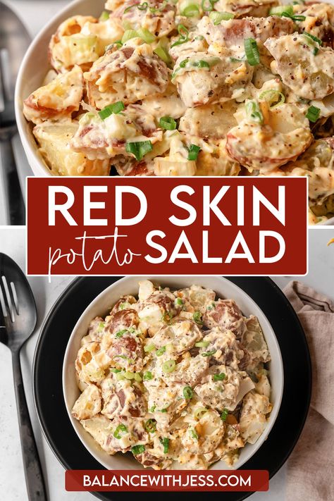 Easy Red Skin Potato Salad, Red Skin Potato Salad No Mayo, Skin On Potato Salad, Red Potato Salad No Egg, Red Potatoes Salad Recipe, Red Skin Potato Salad With Dill, Red Potato Potato Salad, Roasted Red Potato Salad Recipe, Red Potatoe Salad Recipe With Egg