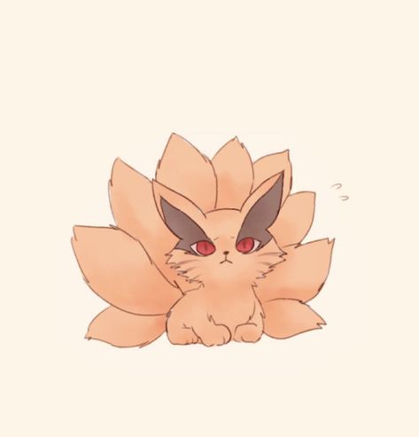 Nine Tailed Fox Naruto, Naruto Nine Tails, Kurama Naruto, Manga Fanart, Fox Drawing, Nine Tailed Fox, Fox Tattoo, Naruto Cute, Fox Art