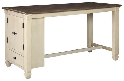 Winston Porter Zurcher Room Counter Height Dining Table | Wayfair Counter Height Dining Room Tables, Dining Table With Drawers, Counter Tables, Desk Kitchen, Rustic Counter, Dining Table With Storage, Built In Cabinet, Casual Dining Rooms, Counter Height Dining Table