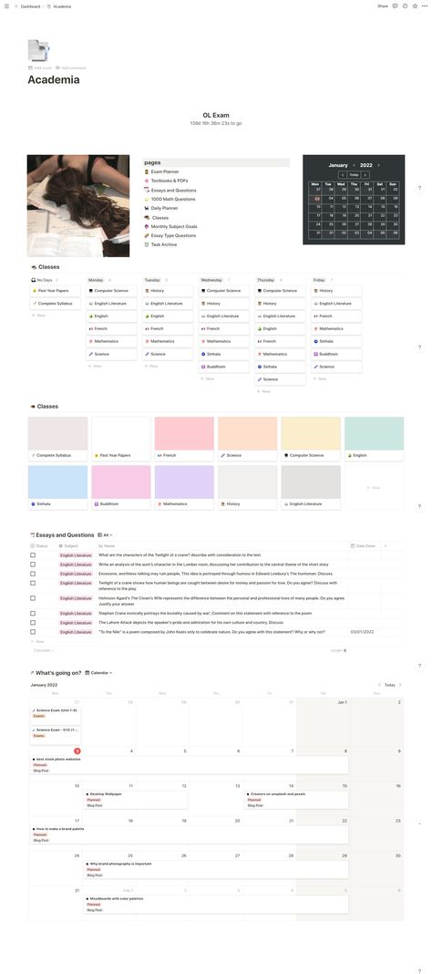 #Organisation #Notion_Diary #Notion_Study_Template #Notion_Template_Ideas_For_Students Notion For Work, Notion Diary, Notion Study Template, Notion Template Ideas For Students, Notion School, Study Planner Free, Organization Desk, Notion Inspo, Notion Ideas