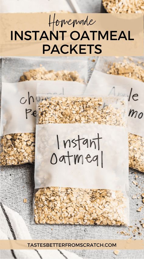 Discover how to make homemade instant oatmeal packets for a simple and healthy breakfast. Perfect for toddlers and busy mornings, these easy breakfast packs are a lifesaver. Click for the best recipe and enjoy a nutritious start to your day! Diy Instant Oatmeal Cups, Homemade Oatmeal Recipes Breakfast, Dry Oatmeal Recipes, Homemade Oatmeal Packets, Oatmeal Packet Recipes, Instant Oatmeal Packets Recipes, Quick Oatmeal Recipes, Diy Instant Oatmeal Packets, Oatmeal Recipes Breakfast