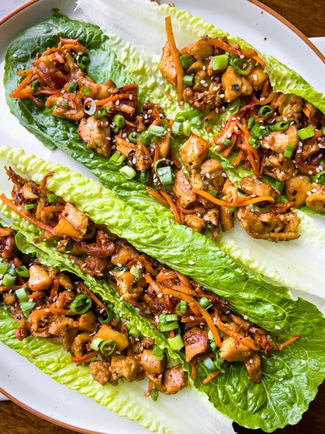 Asian Chicken Lettuce Wrap {Paleo, Whole30, Gluten-Free} Low Sodium Keto, Paleo Asian Chicken, Low Carb Low Sodium, Asian Chicken Lettuce Wraps, Chicken Lettuce Wraps Recipe, Paleo Recipies, Date Syrup, Whole 30 Meal Plan, Aip Paleo Recipes