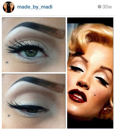 <3 marilyn monroe inspired makeup old hollywood glamour Maquillage Pin Up, Old Hollywood Makeup, Marilyn Monroe Makeup, 1950s Makeup, 50s Makeup, Wedding Makeup Vintage, Vintage Makeup Looks, Maquillage On Fleek, Drag Make-up