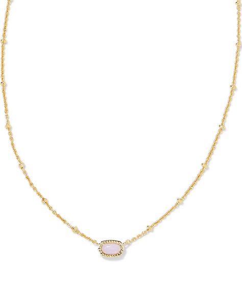 From Kendra Scott, this necklace features: Short pendant necklace14k gold plated or rhodium over brassLobster clasp w/adjustable slider bead closureApprox. 15" L +4" extenderImported. Birthday Gift Wishlist, 2025 Wishlist, Light Pink Necklace, Teen Necklaces, Wishlist Christmas, Winter Preppy, Cute Necklaces, Short Pendant Necklace, Preppy Jewelry